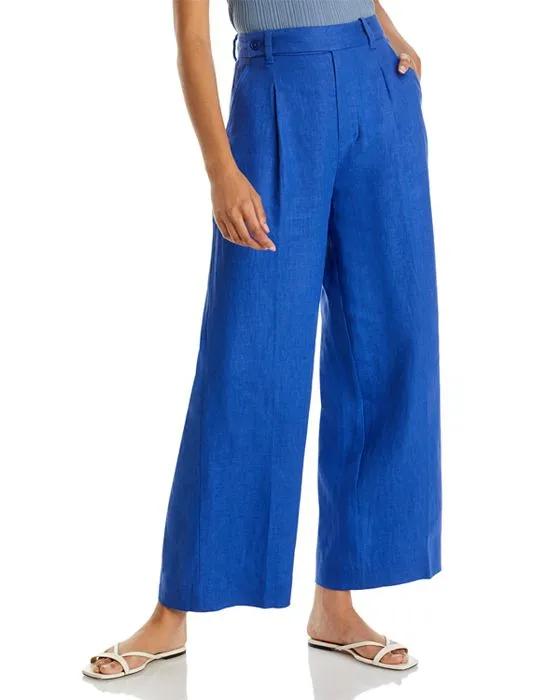 Coloriche High Waist Wide Leg Linen Pants
