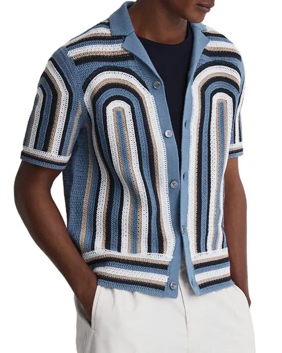Columbia Regular Fit Short Sleeved Crochet Cuban Shirt  