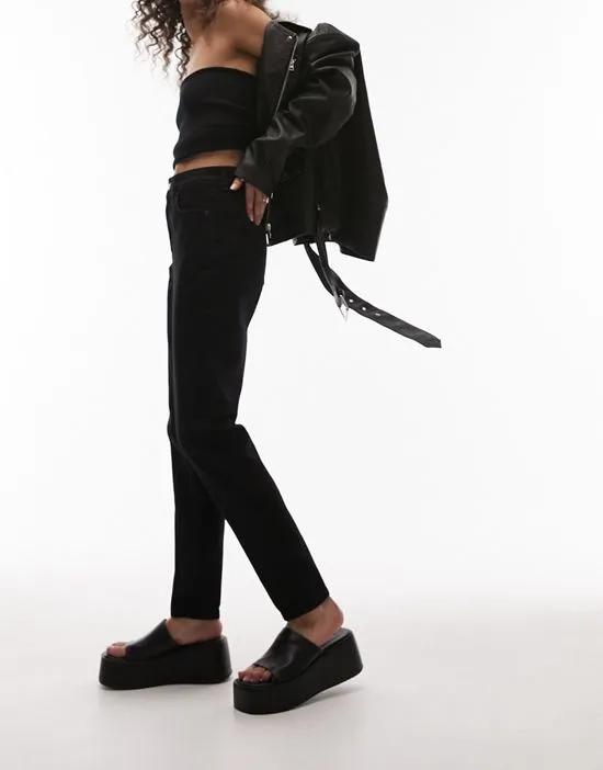 comfort stretch Mom jeans in black