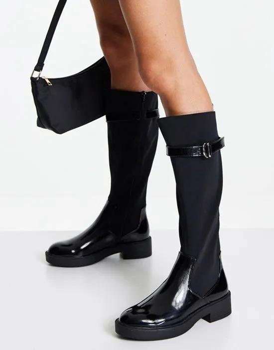 Conor hardware riding boots in black