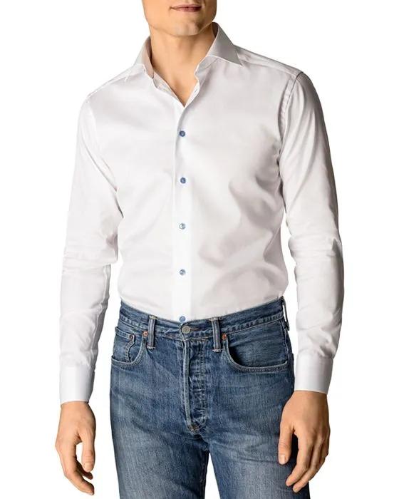 Contemporary Fit Contrast Blue Button Shirt
