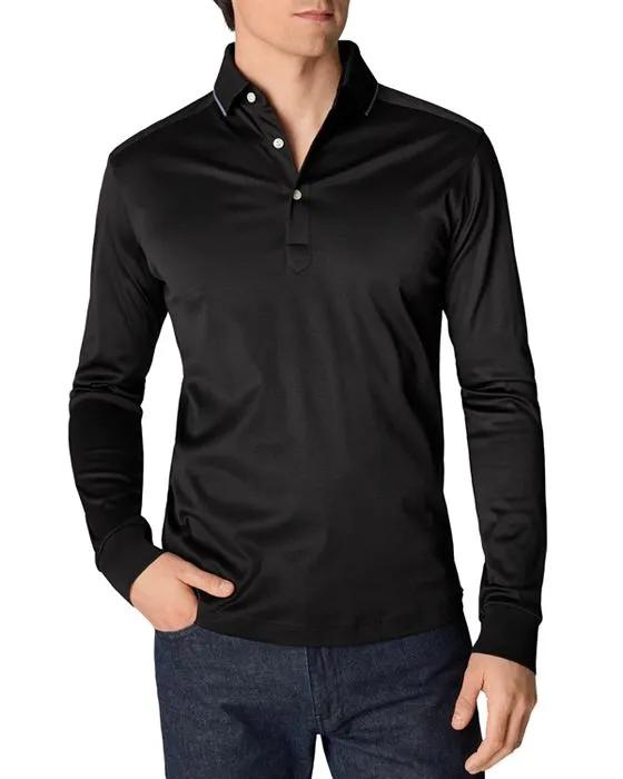 Contemporary Fit Jersey Long Sleeve Polo Shirt