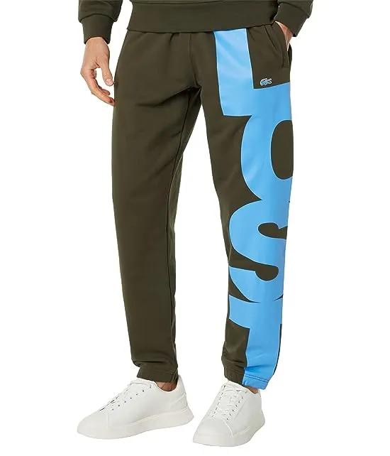 Contrast Print Logo Sweatpants with Tapered Ankle