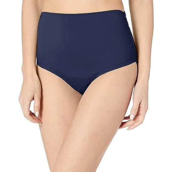 Convertible High-waist to Fold Over Shirred Bikini Bottom