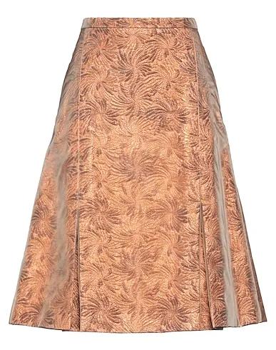 Copper Brocade Midi skirt