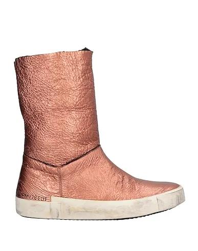 Copper Leather Ankle boot