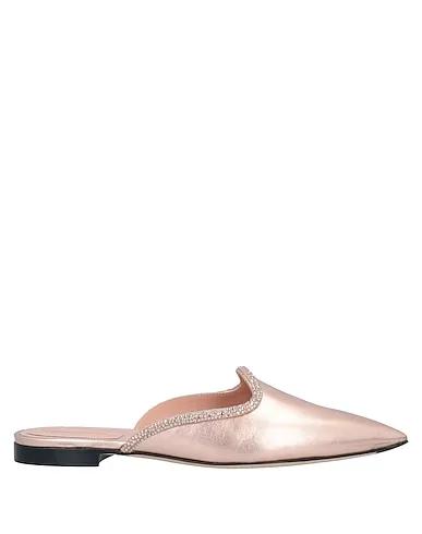 Copper Leather Mules and clogs