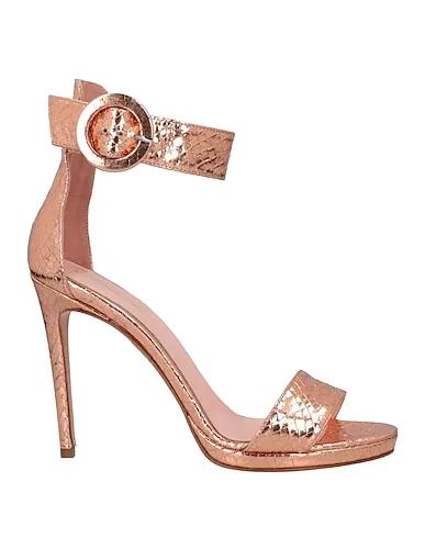 Copper Leather Sandals