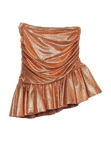 Copper Plain weave Midi skirt
