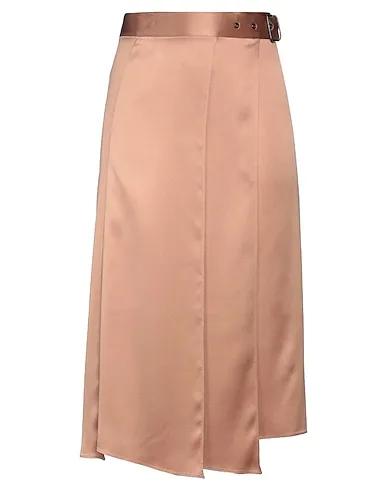 Copper Satin Midi skirt