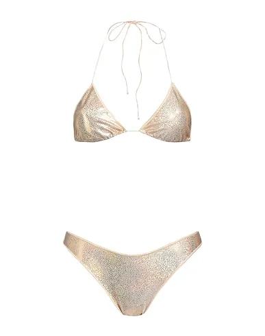 Copper Synthetic fabric Bikini