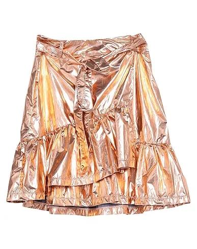 Copper Techno fabric Midi skirt