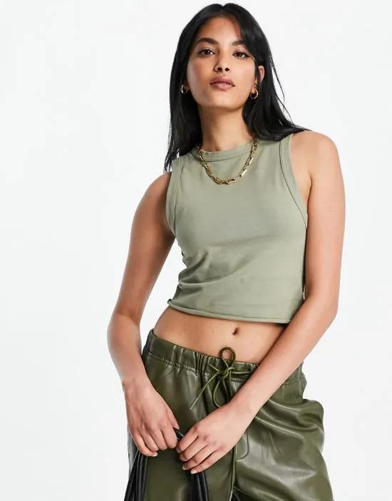 Cora cropped tank top in sage green