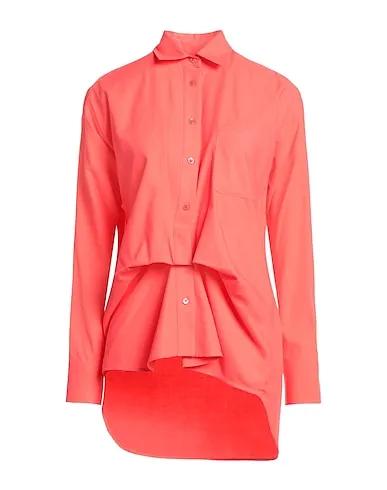 Coral Cotton twill Solid color shirts & blouses