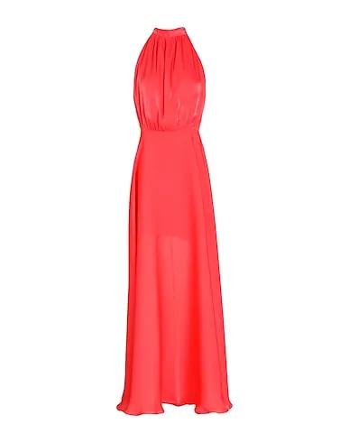 Coral Crêpe Long dress