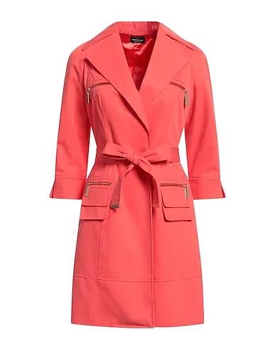 Coral Gabardine Double breasted pea coat