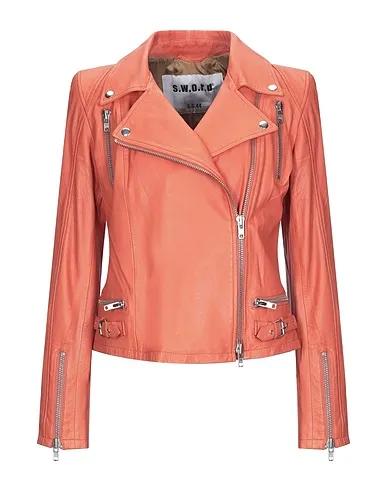 Coral Leather Biker jacket
