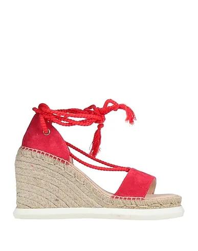 Coral Leather Espadrilles