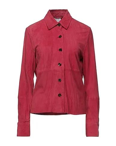 Coral Leather Solid color shirts & blouses