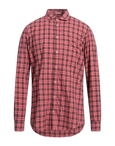 Coral Plain weave Checked shirt