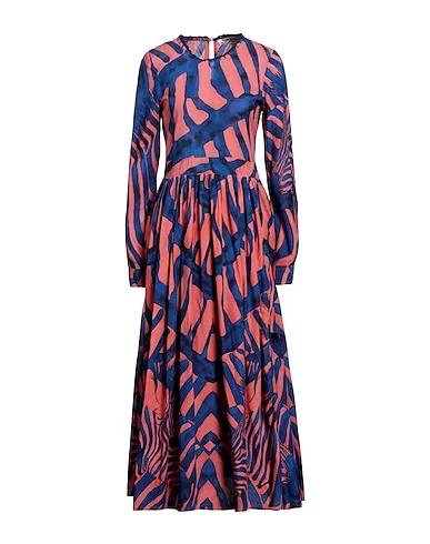 Coral Plain weave Long dress
