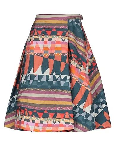 Coral Plain weave Midi skirt