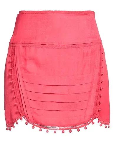 Coral Plain weave Mini skirt