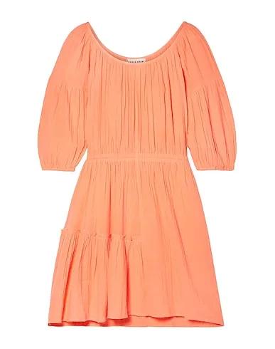 Coral Plain weave Pleated dress