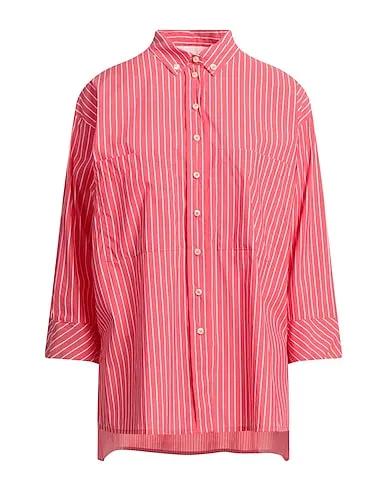 Coral Plain weave Striped shirt