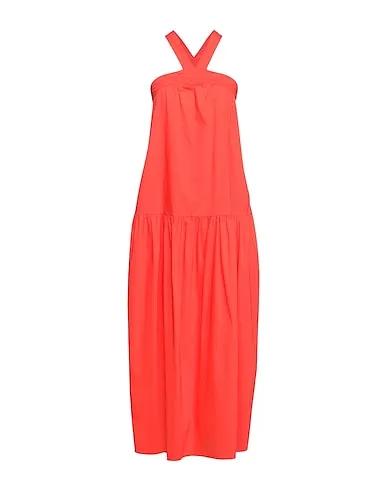 Coral Poplin Long dress