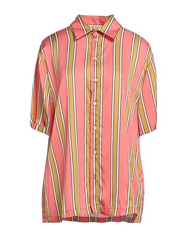 Coral Satin Striped shirt