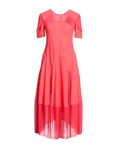 Coral Synthetic fabric Midi dress