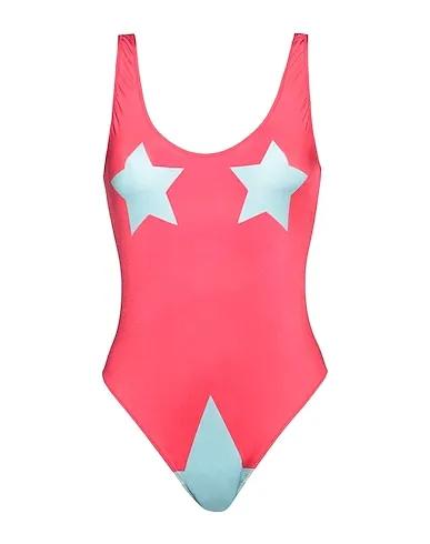 Coral Synthetic fabric One-piece swimsuits