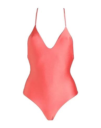 Coral Synthetic fabric One-piece swimsuits