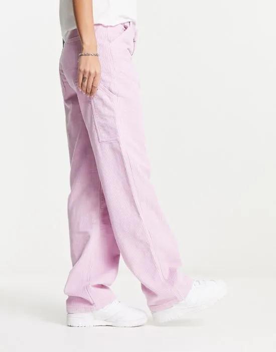 cord cargo jeans in pink