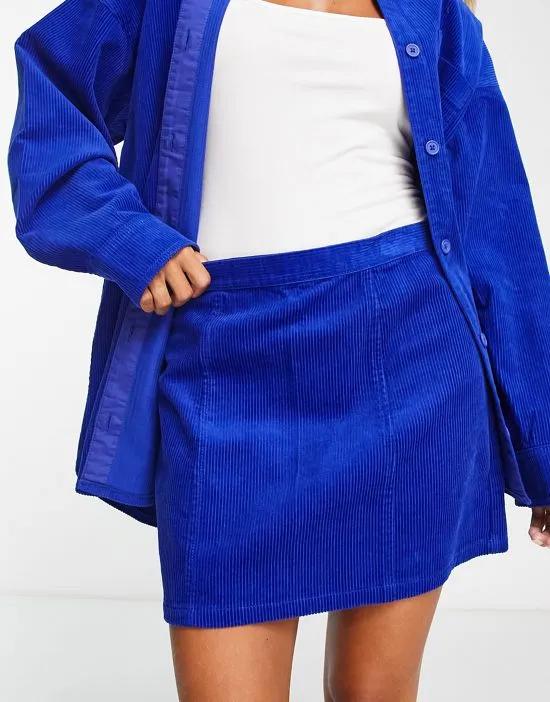 cord pelmet mini skirt in blue - part of a set