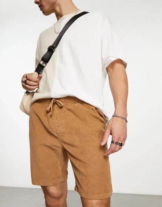 cord shorts in brown