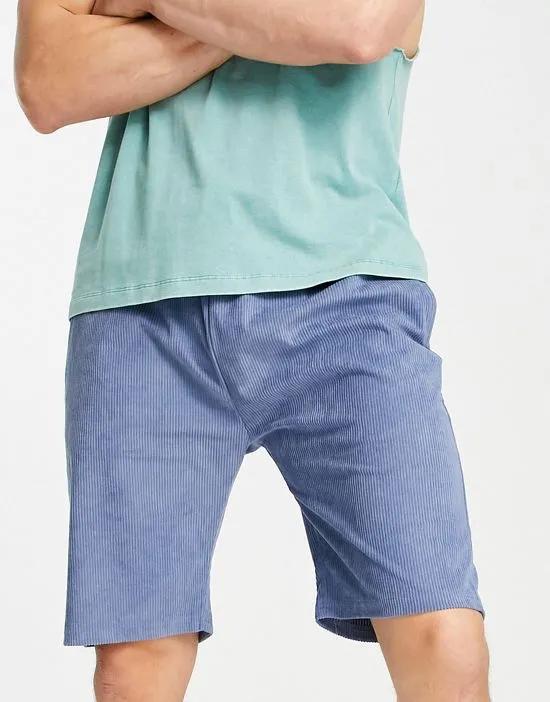 corduroy shorts in light blue - part of a set
