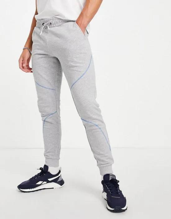 Core set sweatpants with contrast stitch in gray