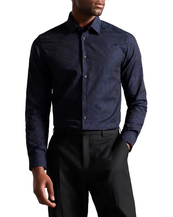 Cortoss Cotton Floral Jacquard Button Down Shirt