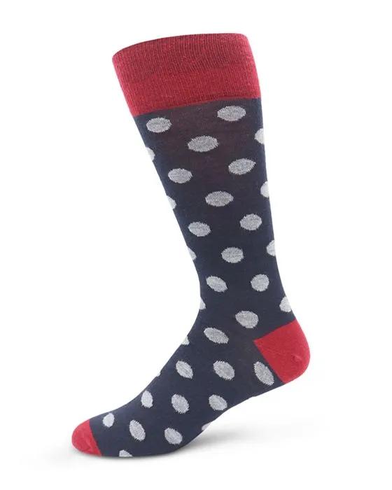Cotton Blend Contrast Dots Socks - 100% Exclusive