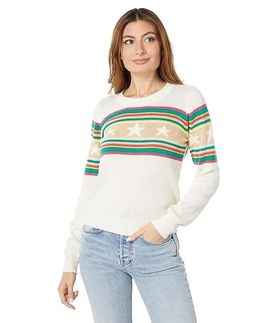 Cotton Blend Long Sleeve Crew Neck Pullover