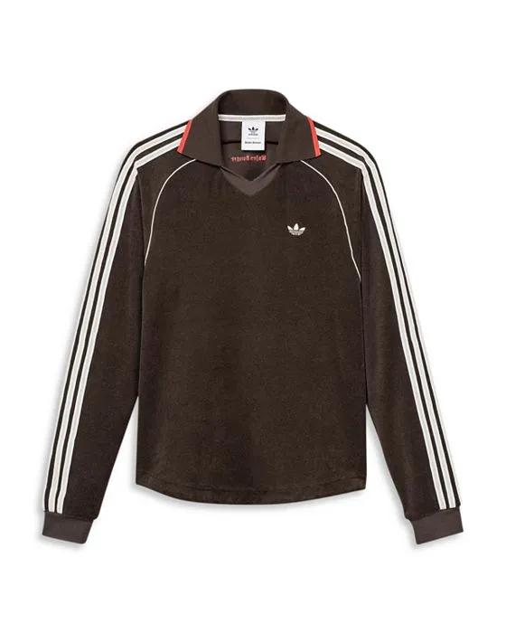 Cotton Blend Regular Fit Polo Collar Sweatshirt