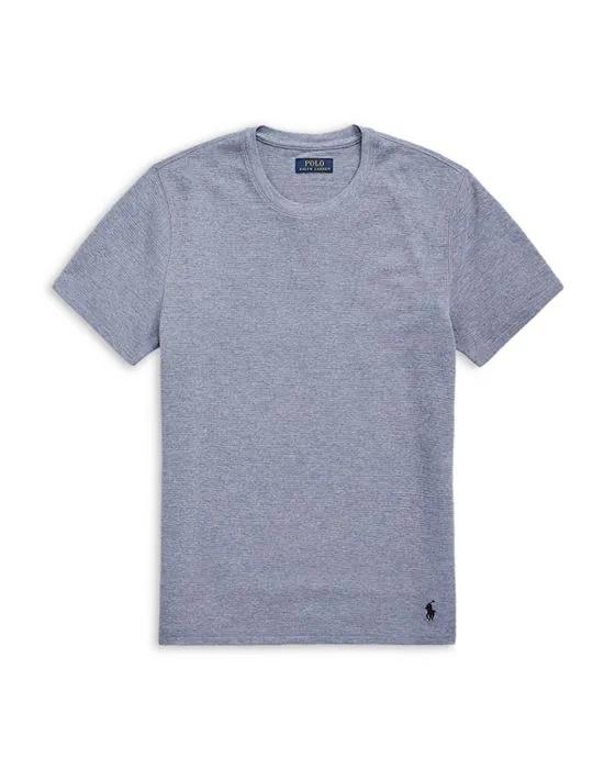 Cotton Blend Waffle Knit Enzyme Washed Solid Sleep Tee