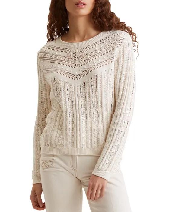 Cotton Brooke Pullover Sweater