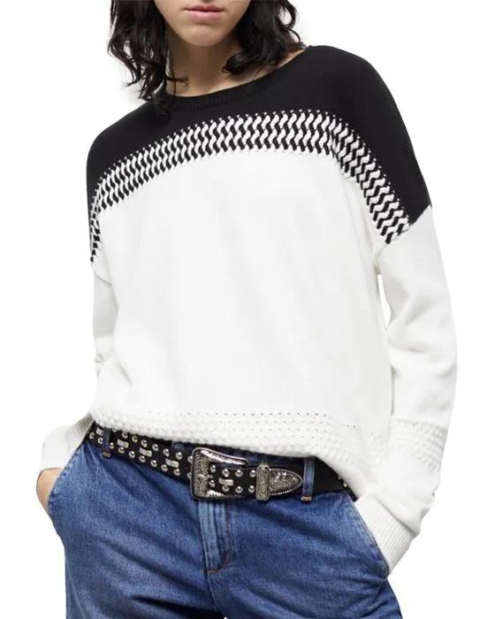 Cotton Cashmere Franges Tresses Sweater