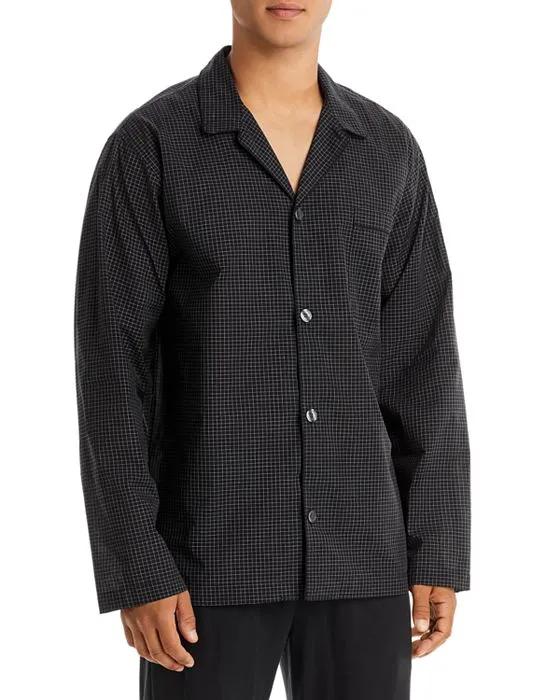 Cotton Check Button Down Pajama Shirt