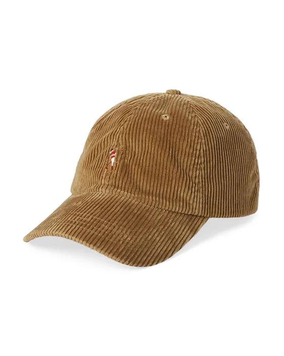 Cotton Corduroy Logo Embroidered Ball Cap