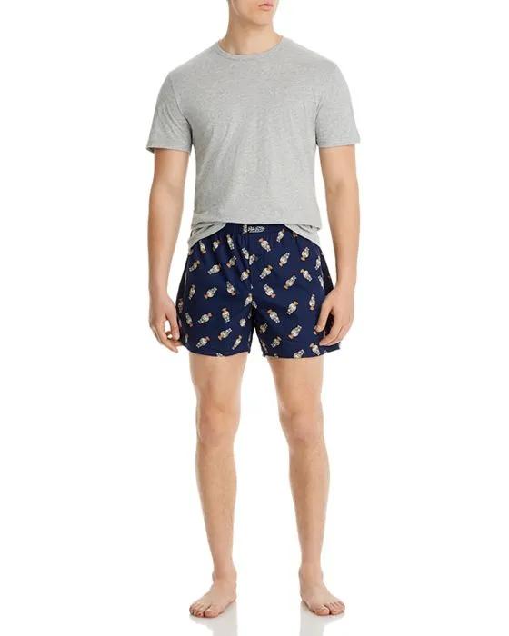 Cotton Crewneck Tee & Printed Boxers Gift Set