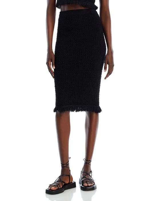Cotton Crochet Fringe Trim Midi Skirt - 100% Exclusive 